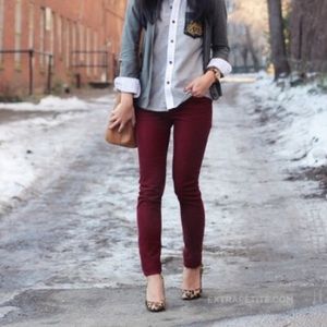 Jcrew Matchstick Cords Maroon (28s)