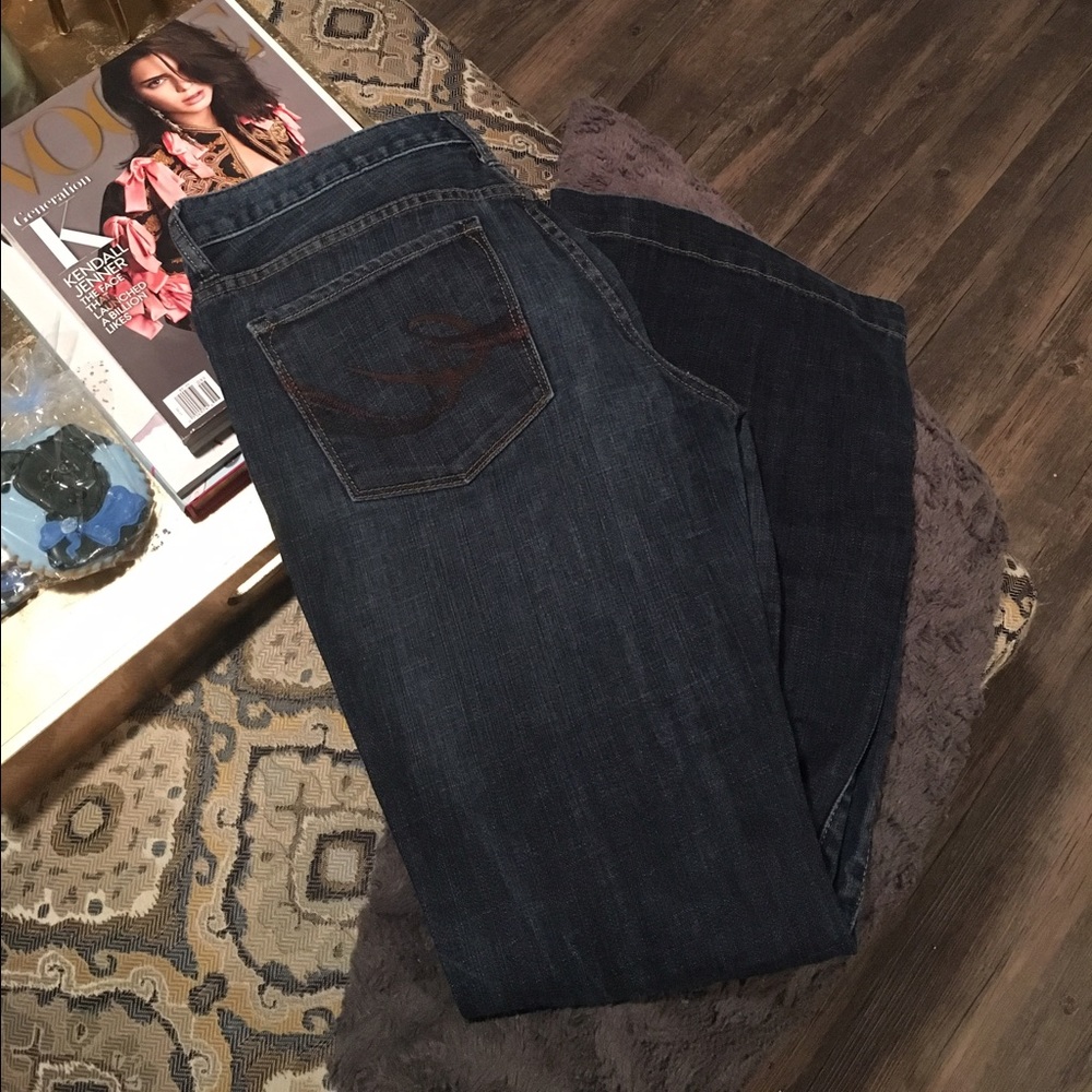 Size 12 long Express "Eva" fit and flare jeans.
