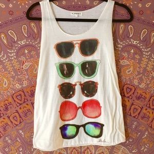 Sunglasses Tank! Never worn. Size S/M