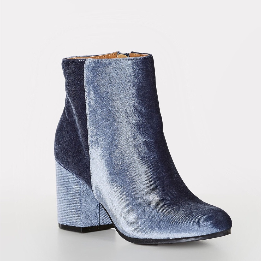 Blue Velvet Booties