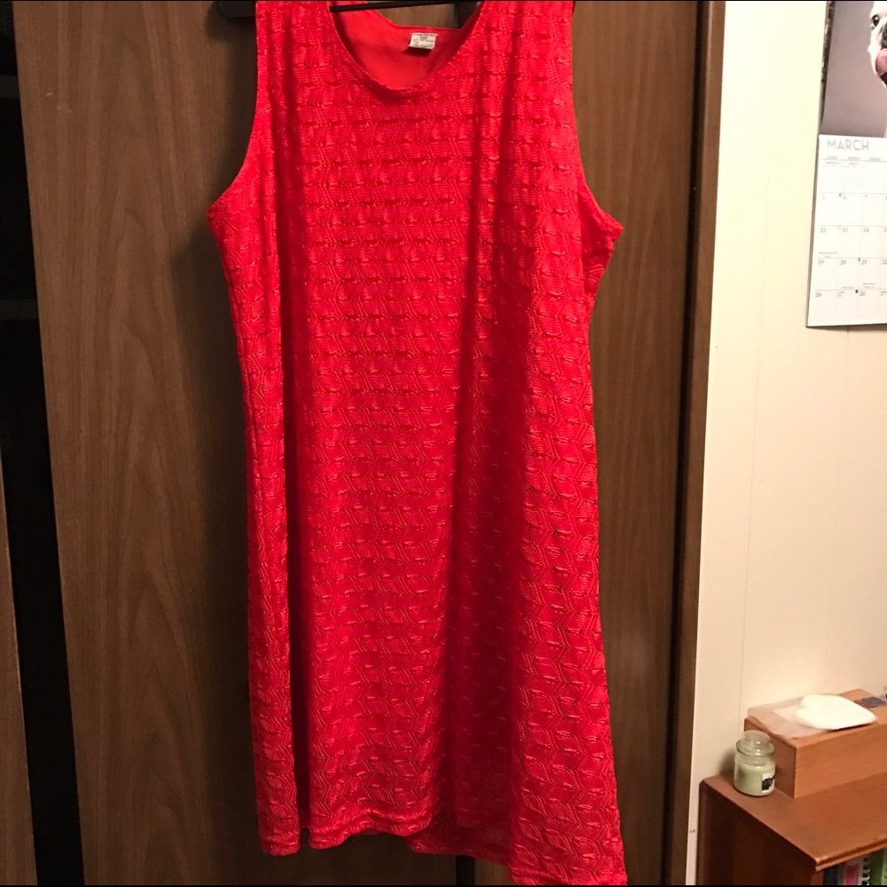 Knee length red dress
