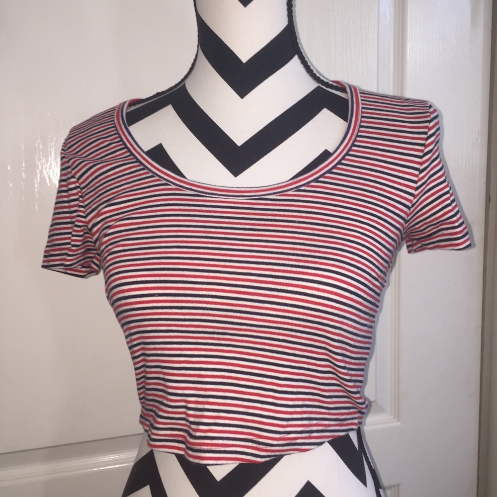 american apparel striped crop top