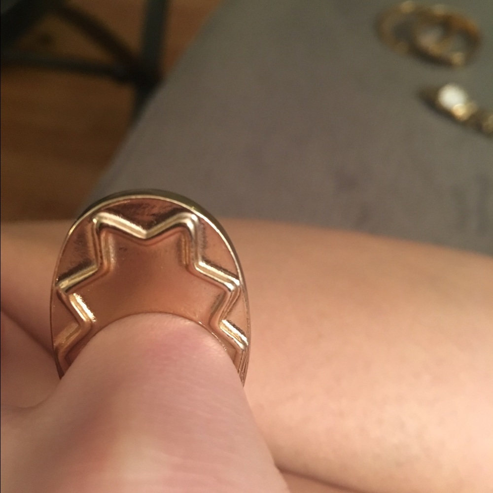 Halston Heritage gold raised costume jewelry ring