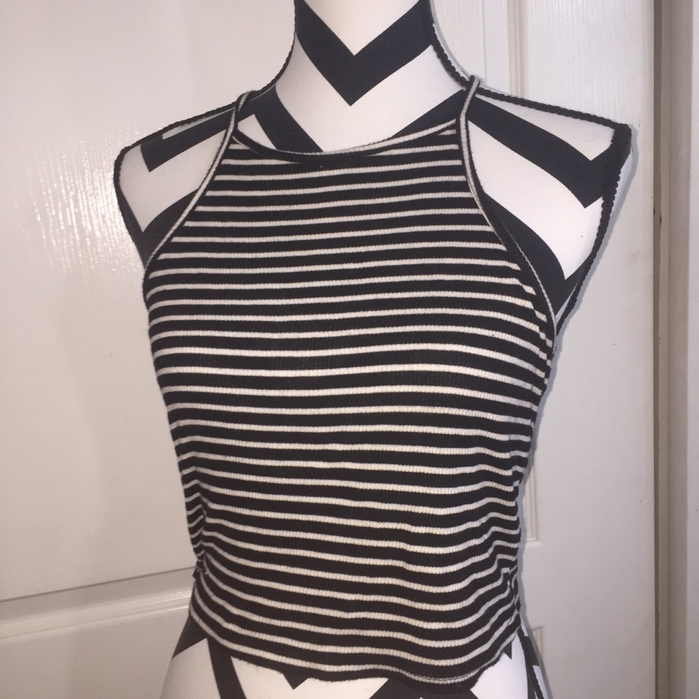brandy striped crop top