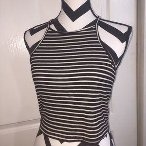 brandy striped crop top