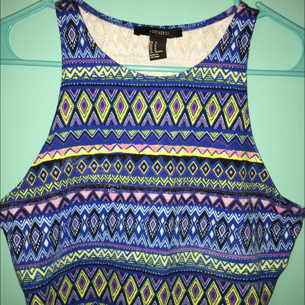 Blue tribal crop top!