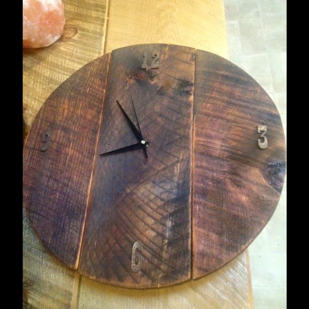 16" Hand crafted barn wood clock.