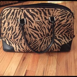 Large overnight cheetah bag travel