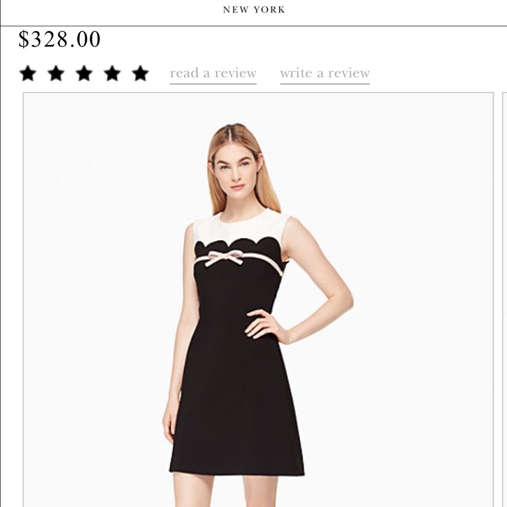 KSNY scallop bow a-line dress