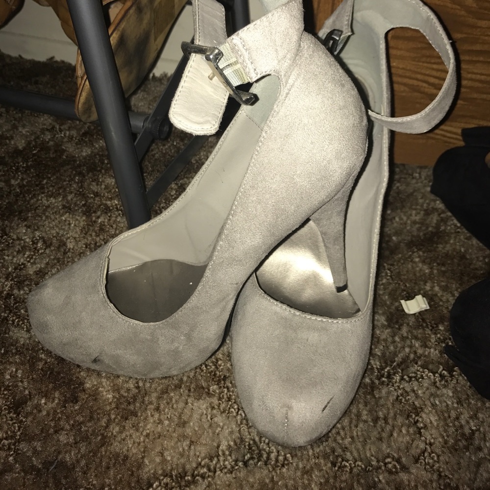 Grey high heels