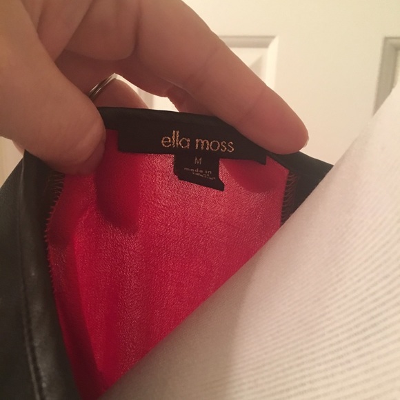 Ella moss Red Top with Faux Leather Triangles 3 - Picture 5 of 7