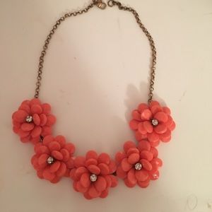 Jcrew coral floral statement  necklace