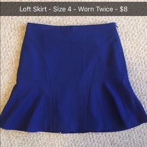 Royal Blue Loft Skirt: Size 4