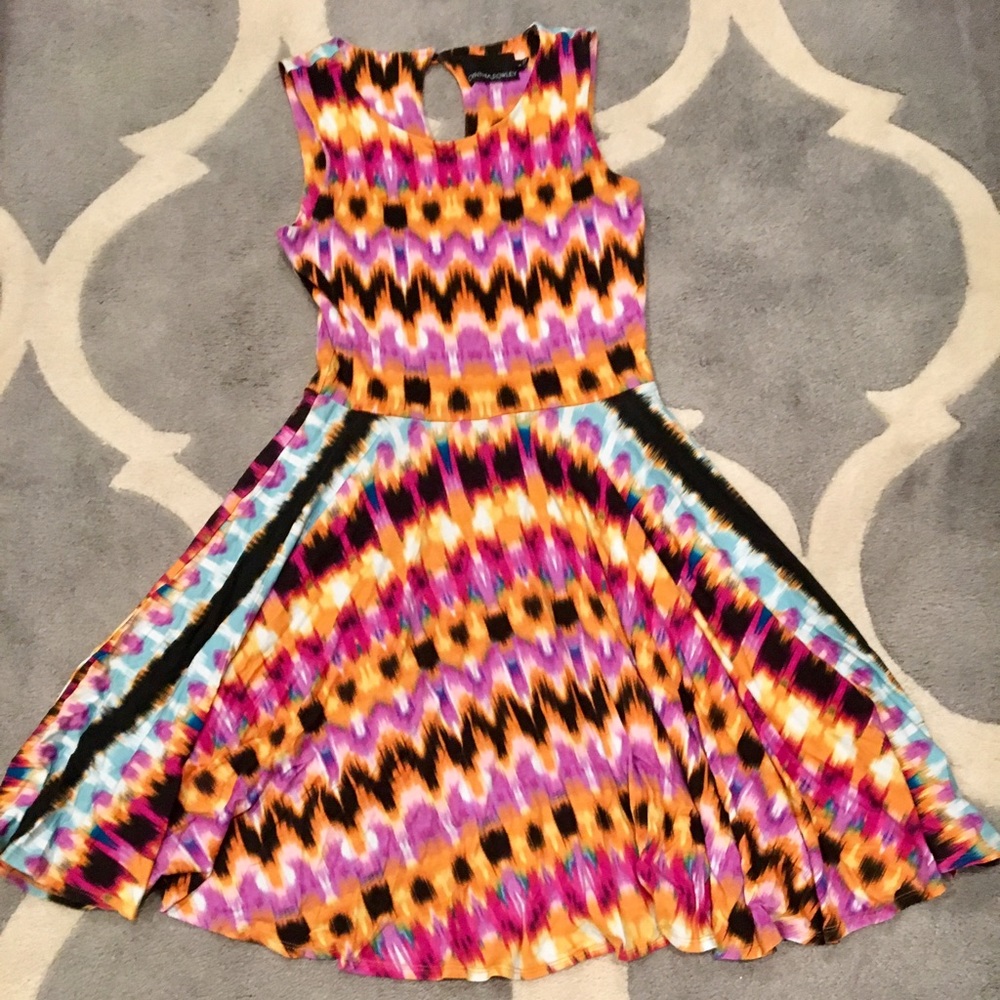 Cynthia Rowley Tie Dye Skater Dress Sz Sm