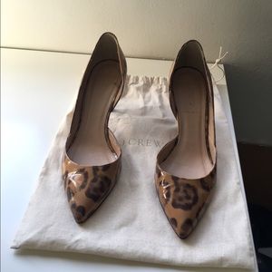 JCrew d'orsay pump kitten heel 7.5 leopard patent