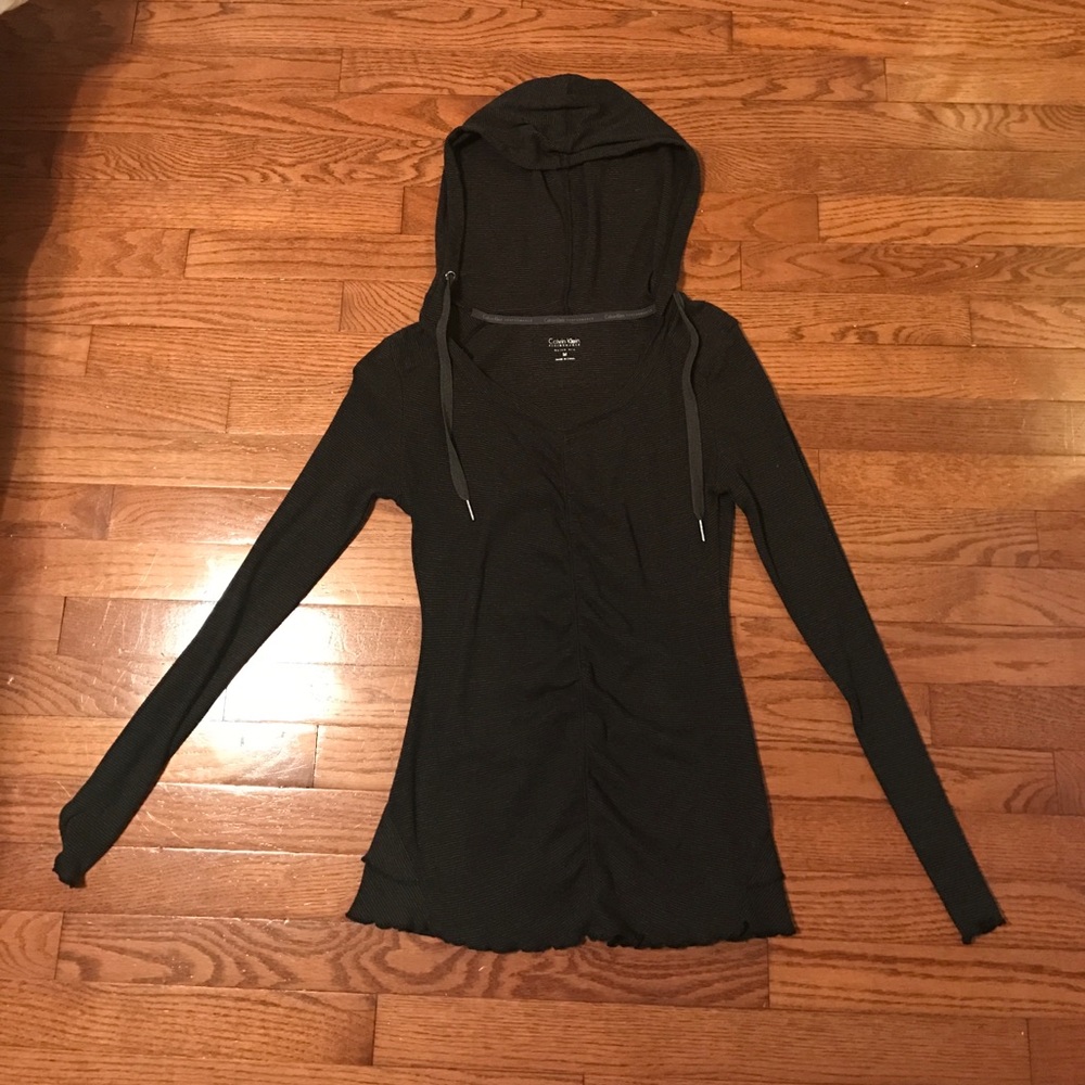Calvin Klein Dark Grey Hooded Long-sleeve