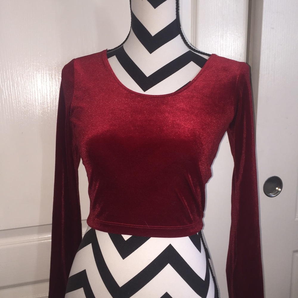 american apparel velvet crop top