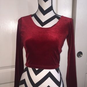 american apparel velvet crop top