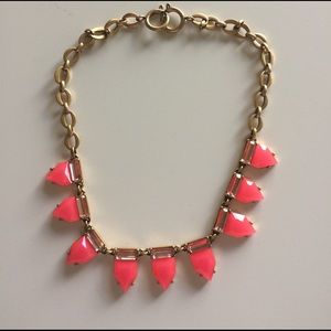 Stella and dot gold and pink statement necklace