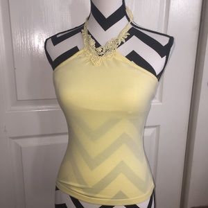 yellow floral halter top
