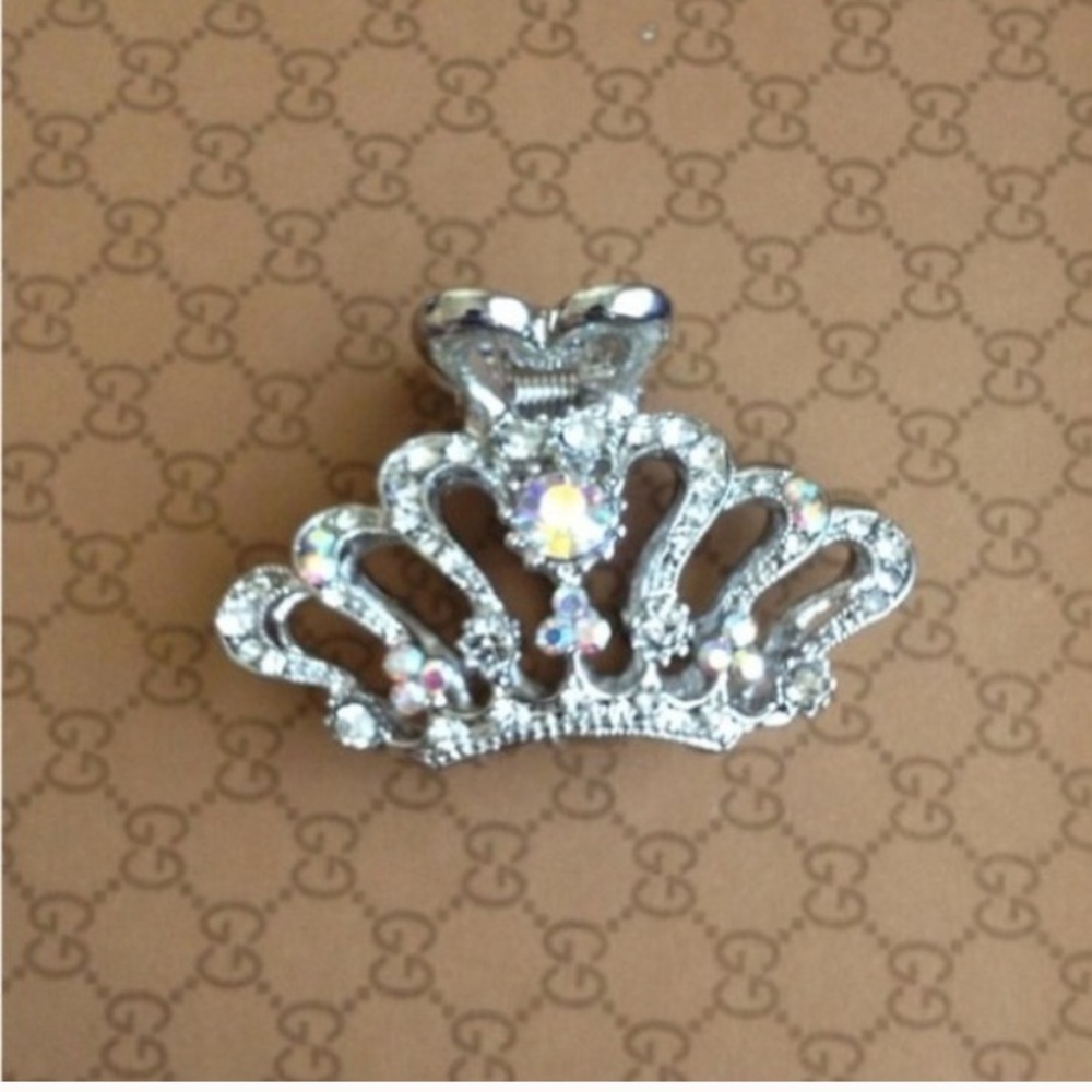 (2) two Rhinestone Crown Hair Clip