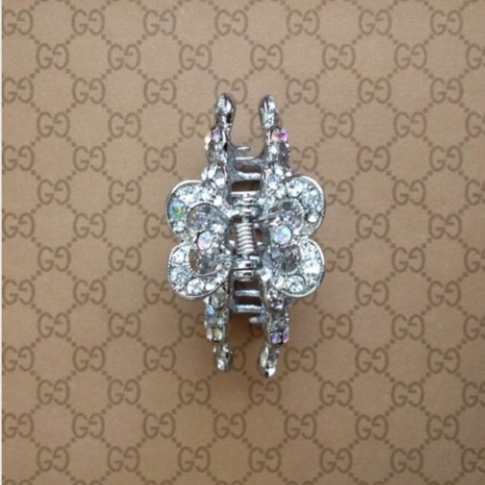 (2) two Rhinestone Crown Hair Clip - Picture 2 of 4