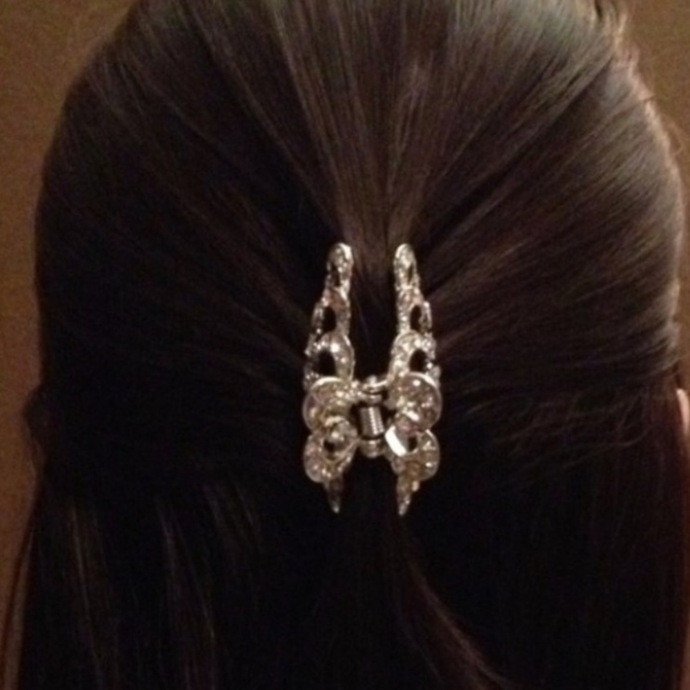 (2) two Rhinestone Crown Hair Clip - Picture 4 of 4