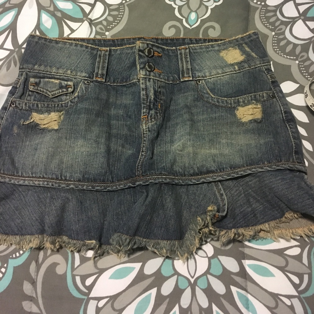 Hippie brand distressed Jean skirt