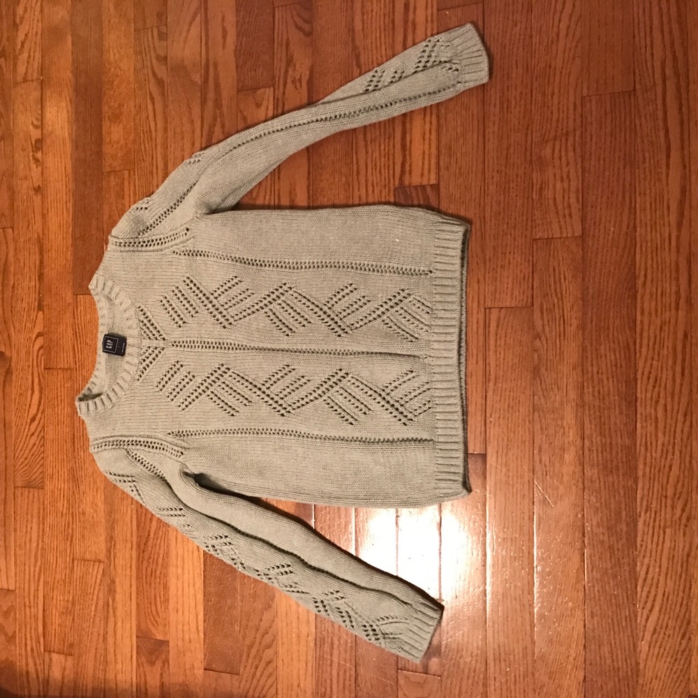 Gap Light Grey Crocheted Sweater