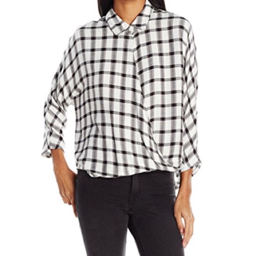 Moving Sale! Draped Front Flannel Shirt - Picture 1 of 2