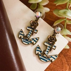 Betsey Johnson Anchor Earrings