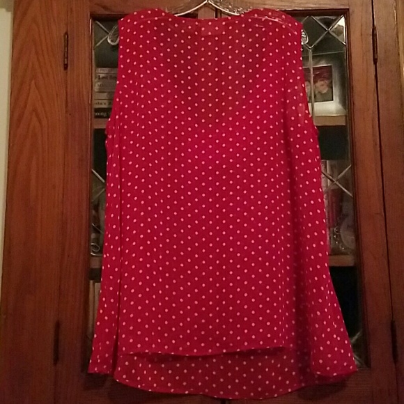 AVENUE Polka-Dot Tank w Ruffled V-Neck SIZE 18/20 - Picture 3 of 3