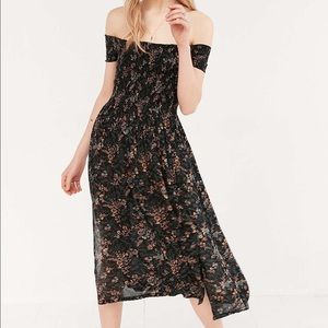 ISO! Kimchi Blue off shoulder black midi dress