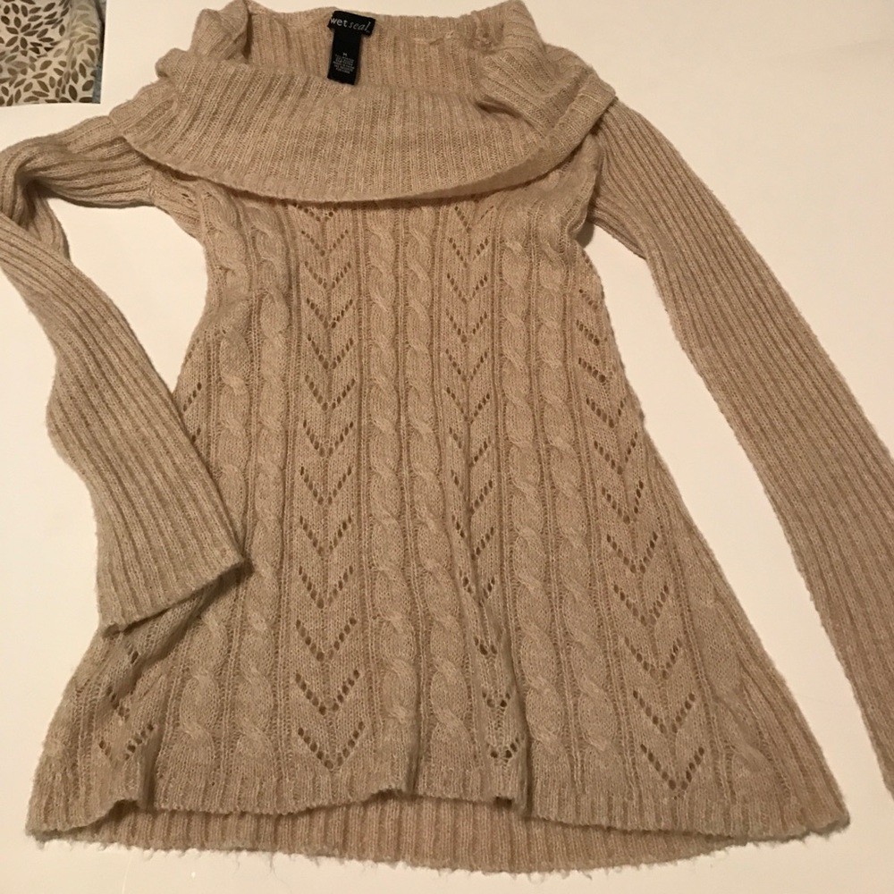 Light tan scoop neck sweater