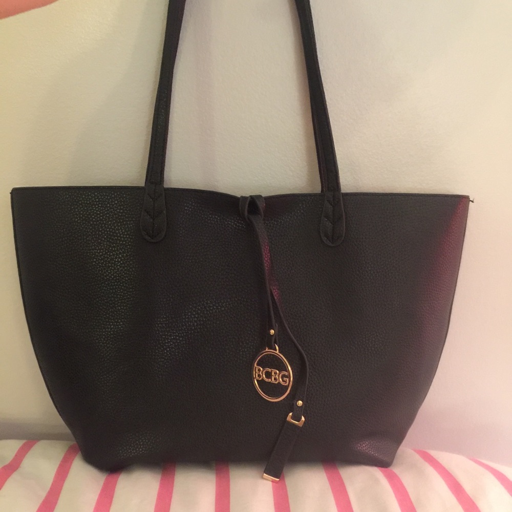 BCBG Reversible Black Tote