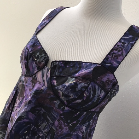 Rebecca Taylor purple abstract top - Picture 3 of 5