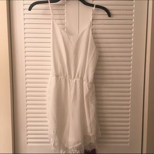 Flowy white beach cover up romper- NEVER WORN!!!