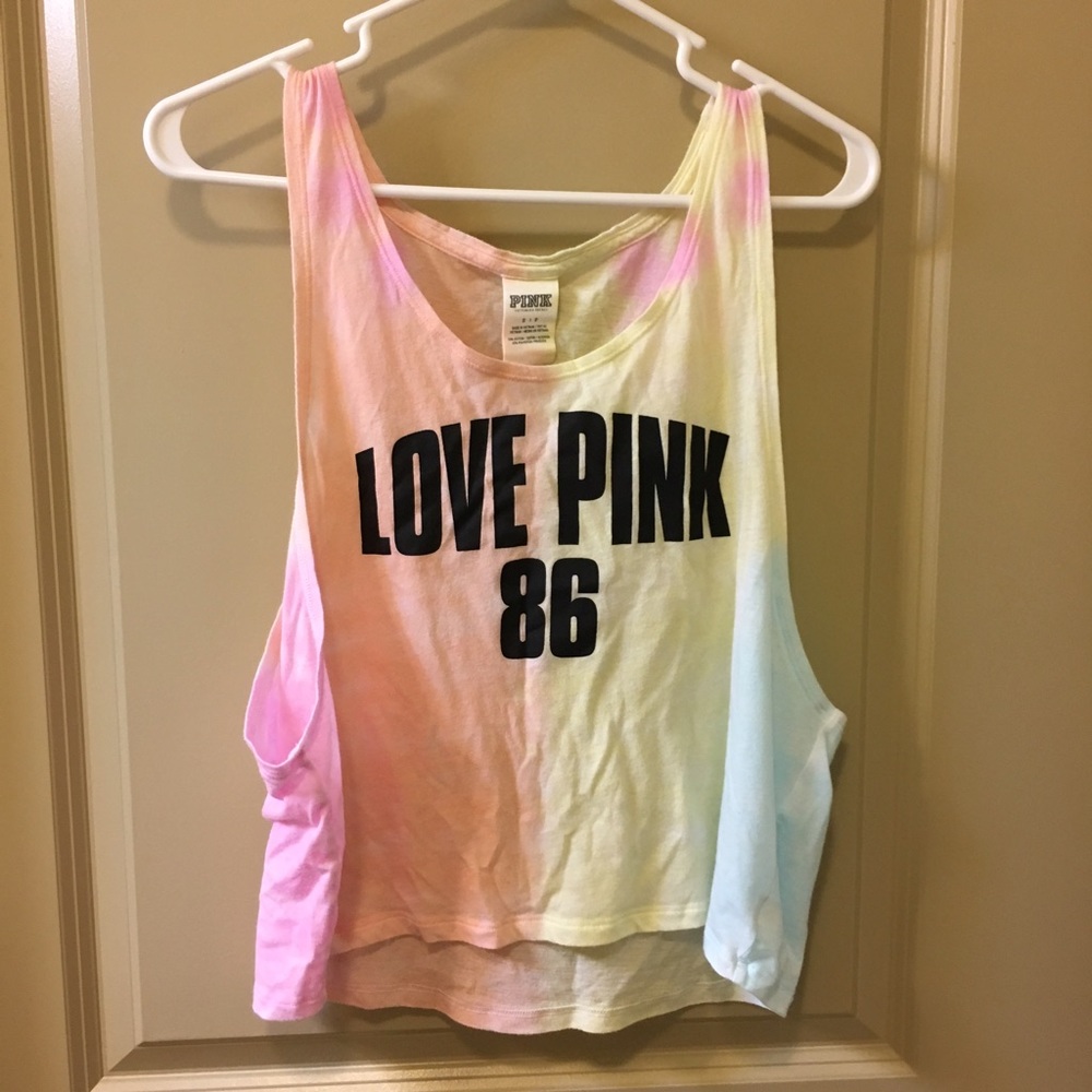 VS Pink Tie Dye Muscle Tee