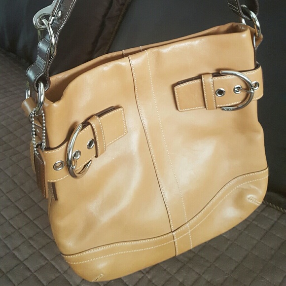 Authentic Coach Camel Brown Purse/Bag $100 - Picture 1 of 5