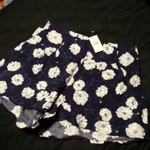 Dark Blue Floral Soft Shorts -- Wet Seal