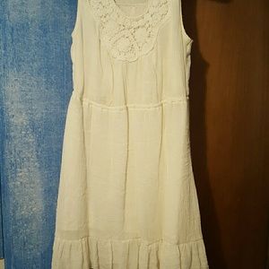 White high/low knee length dress