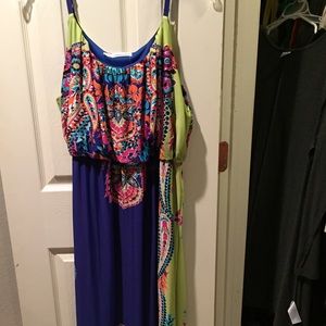 Maurices Long dress. Vibrant colors. Size 3.