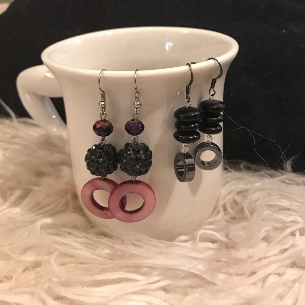 Dark purple/ black earring bundle ✨