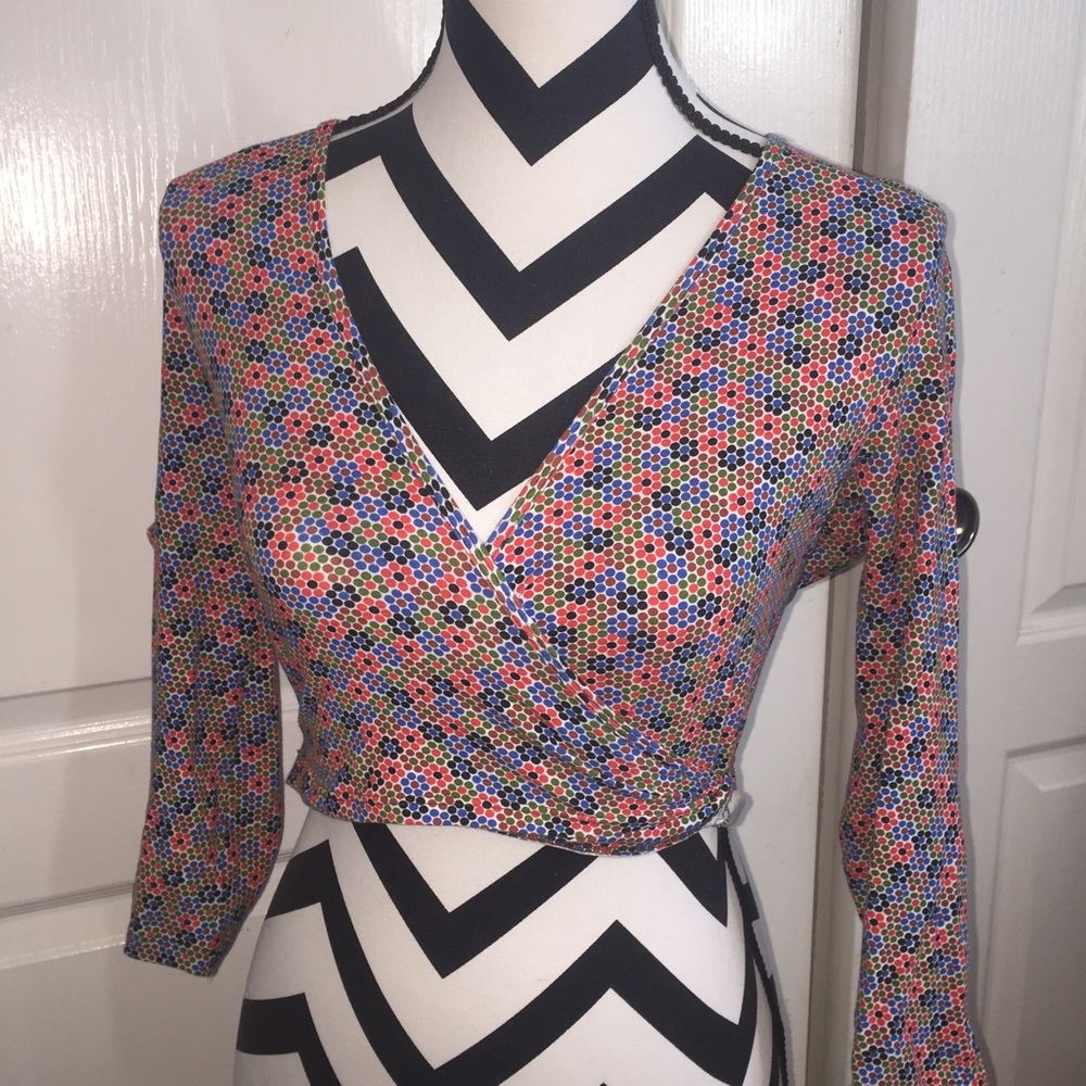 american apparel tie-around wrapped top