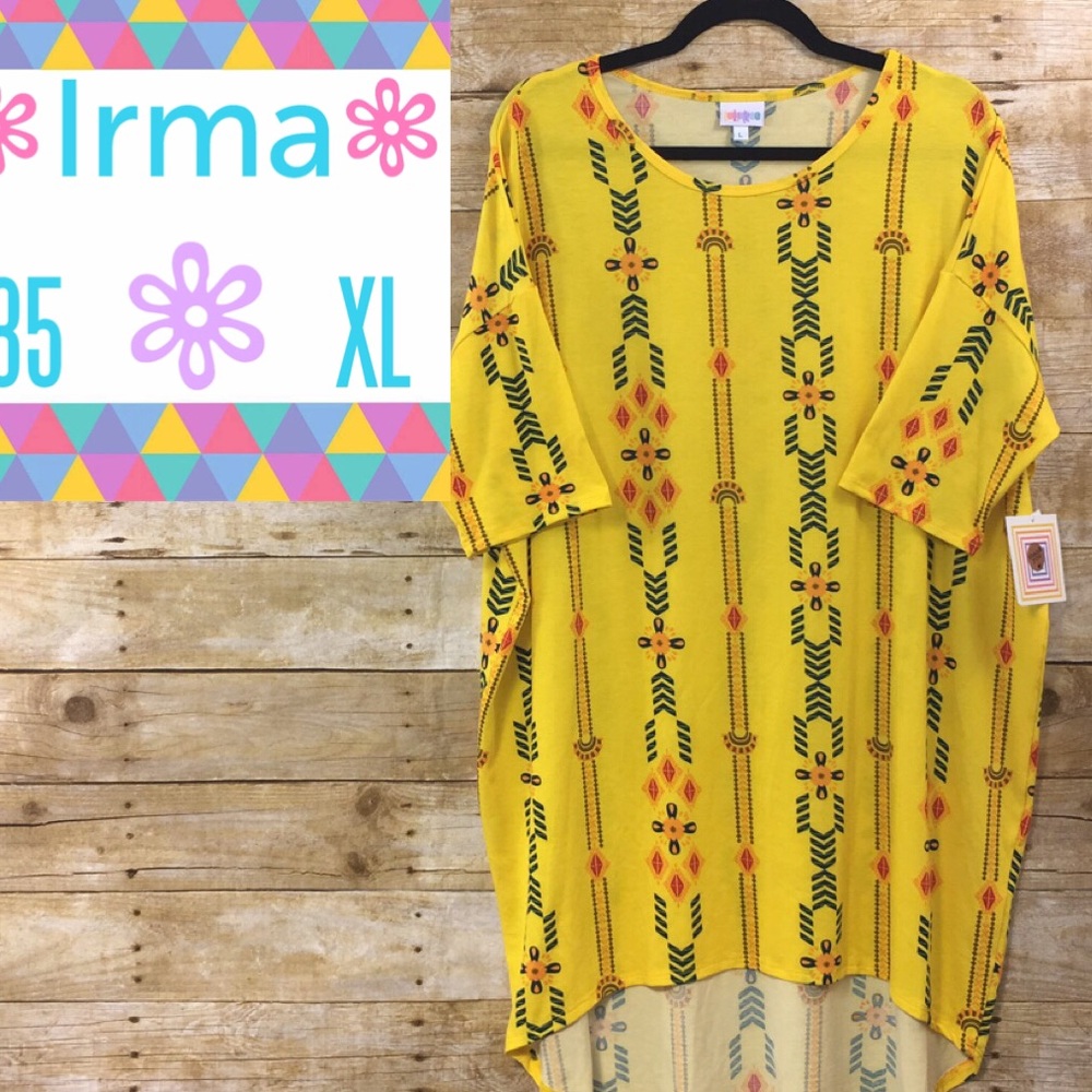 NWT XL LuLaRoe Irma Top Yellow