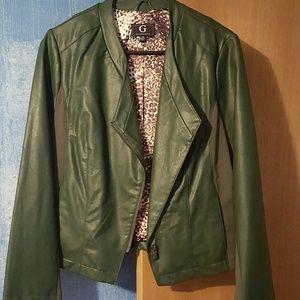 Green leather jacket