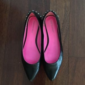 Black Flats with Studded Spike Detail