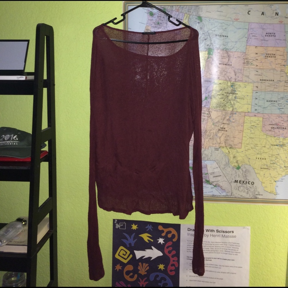 Brandy Melville Maroon cable net sweater!
