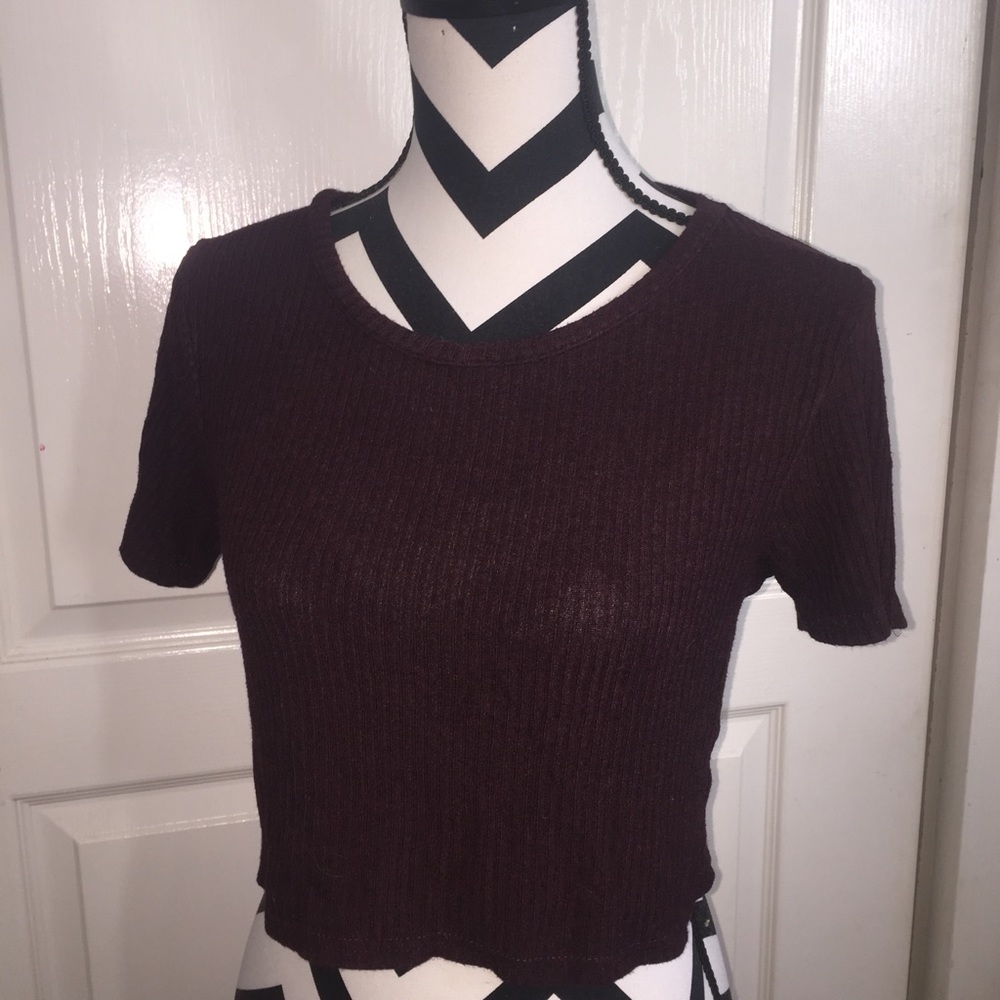 brandy burgundy crop top