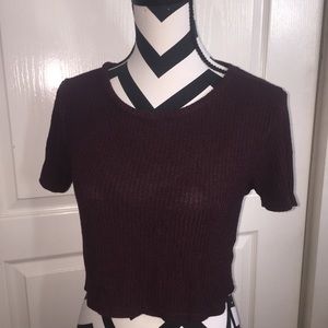 brandy burgundy crop top